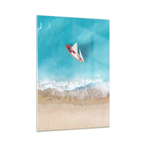 Tablou pe sticlă - La frontieră dintre albastru și auriu - 50x70 cm