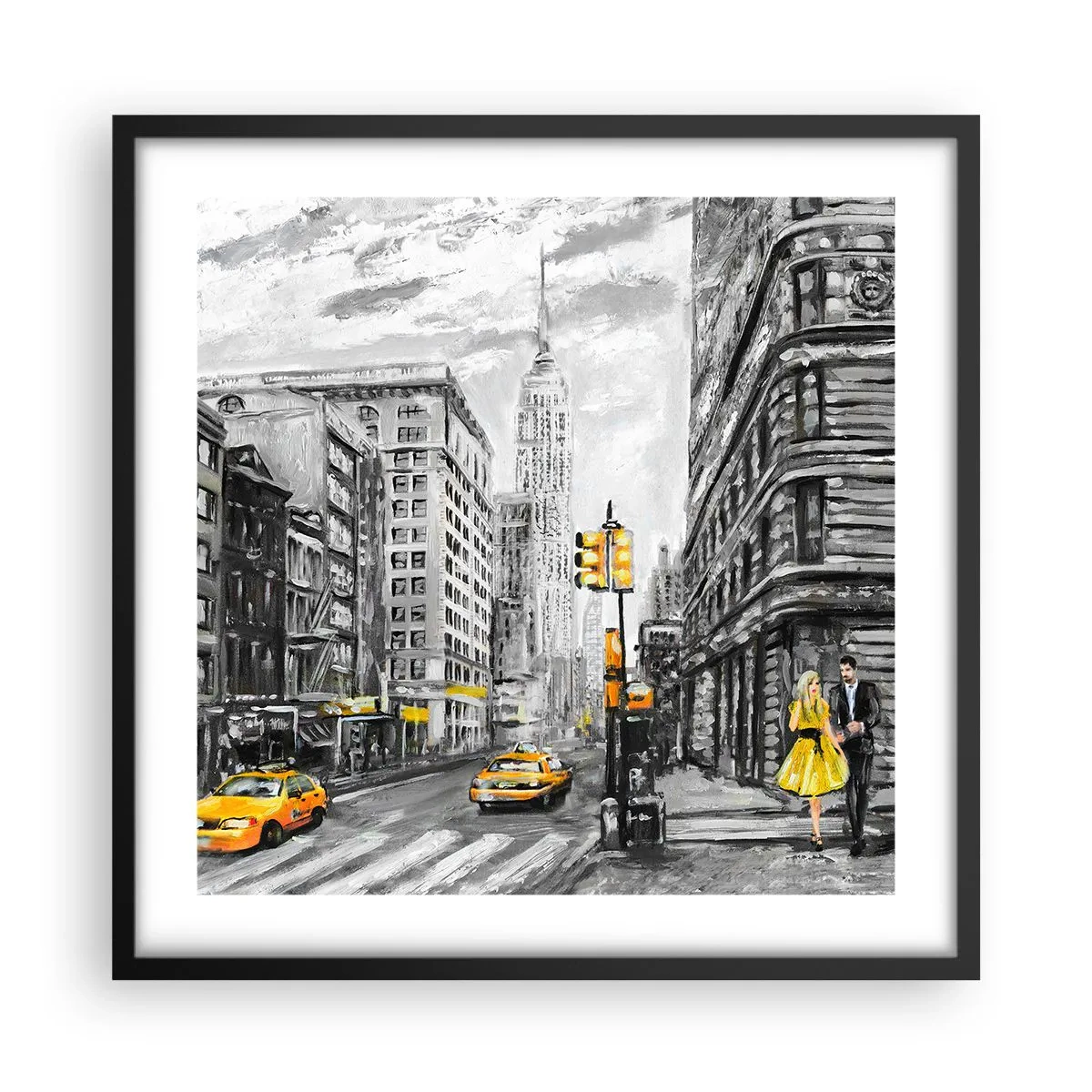 Poster în ramă neagră - O poveste din New York - 50x50 cm