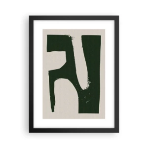 Poster în ramă neagră - Golfuri de alb - 30x40 cm