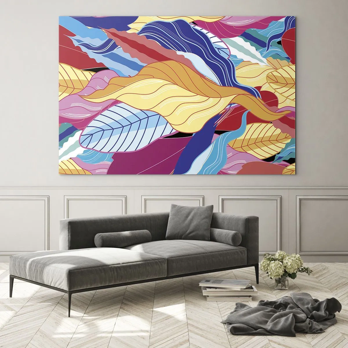 Tablou pe sticlă - O dezordine colorată - 100x70 cm