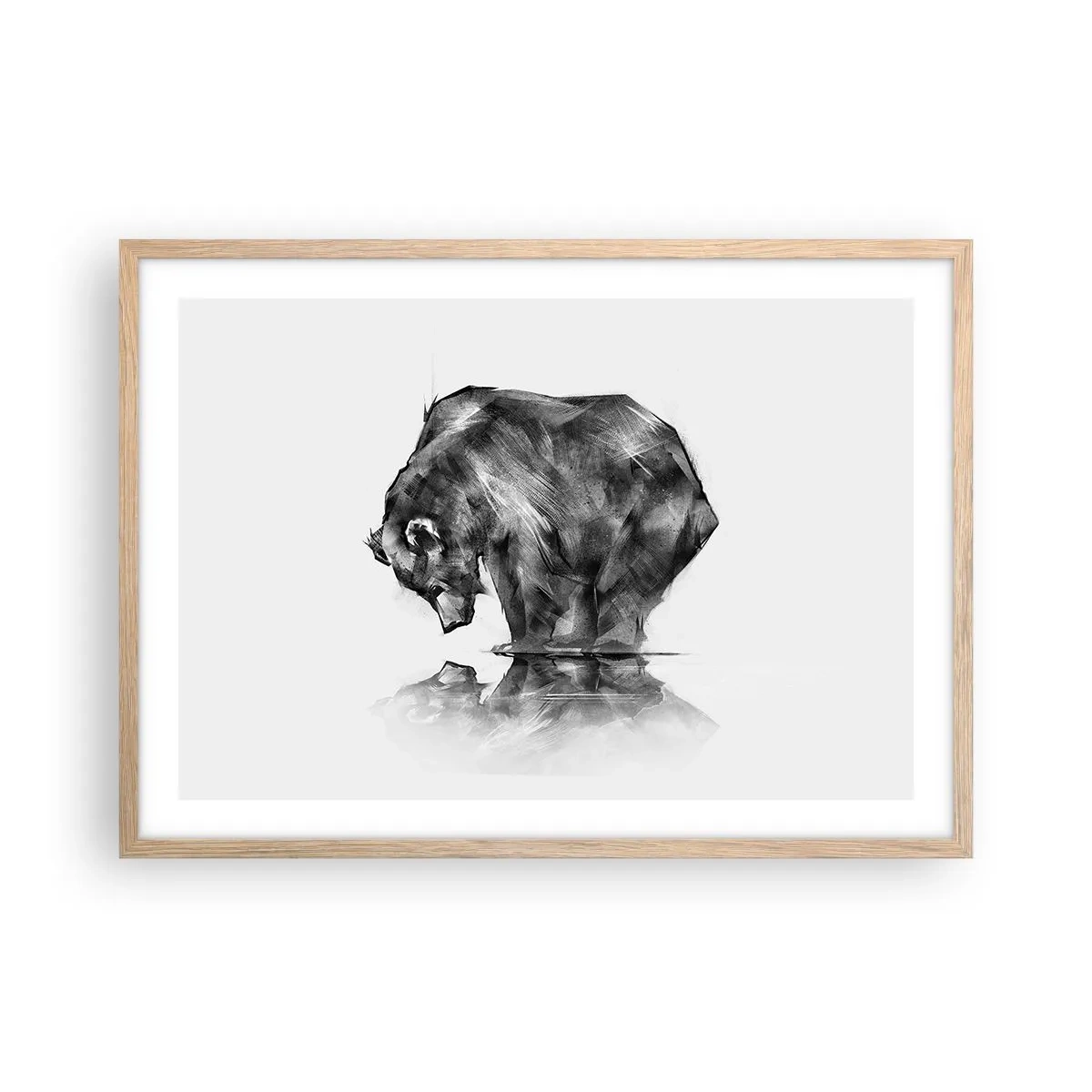 Poster în ramă de stejar deschis - Mă bucur să văd pe cineva apropiat - 70x50 cm