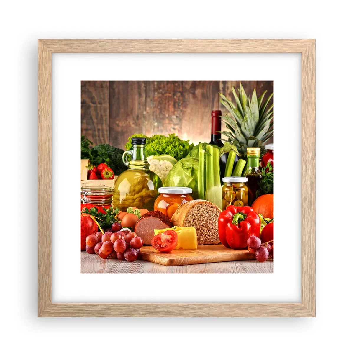 Poster în ramă de stejar deschis - Afumate, prăjite, marinate - 30x30 cm