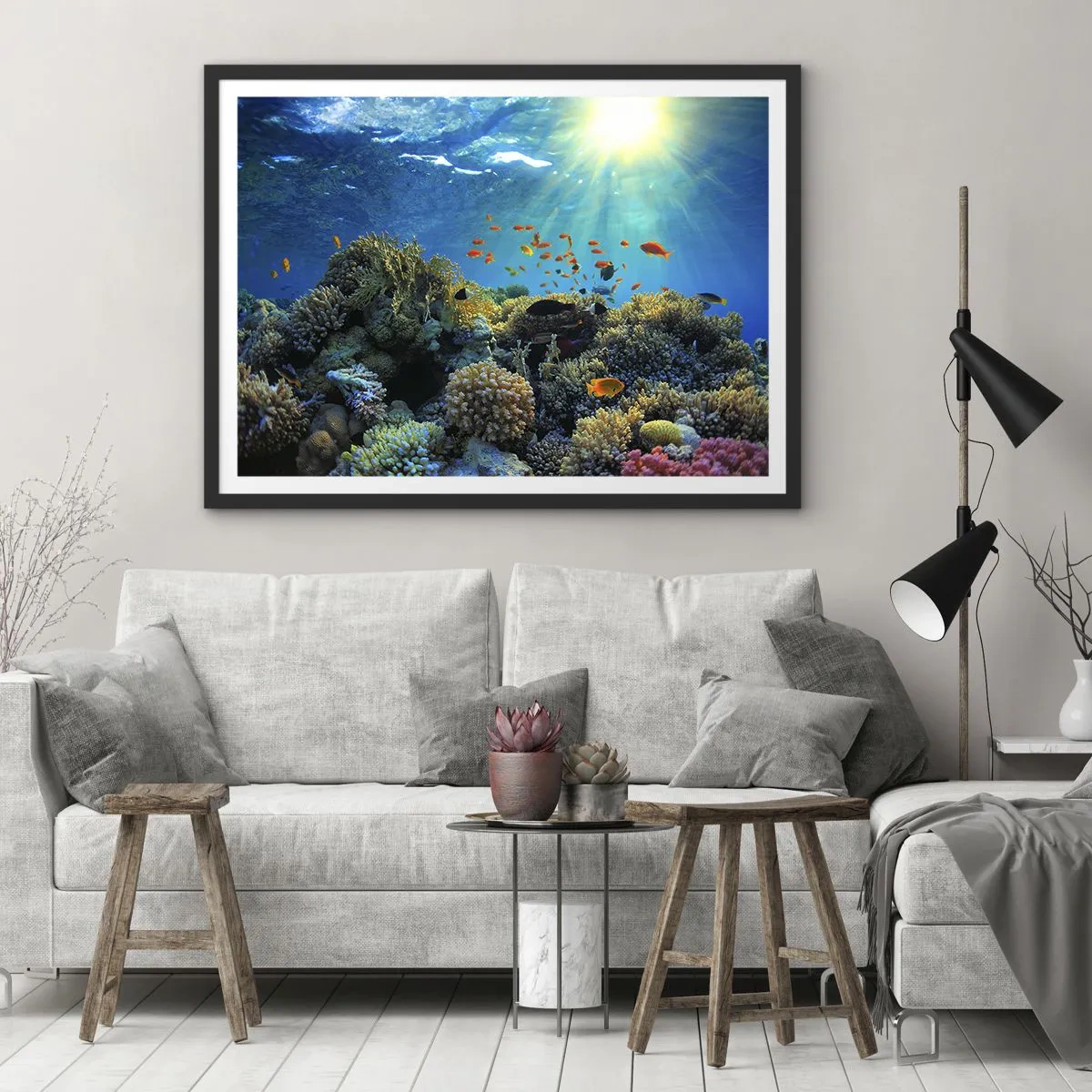 Poster în ramă neagră - Comori subacvatice - 70x50 cm