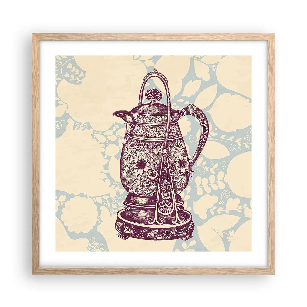 Poster în ramă de stejar deschis - Frumusețea vieții de zi cu zi - 50x50 cm