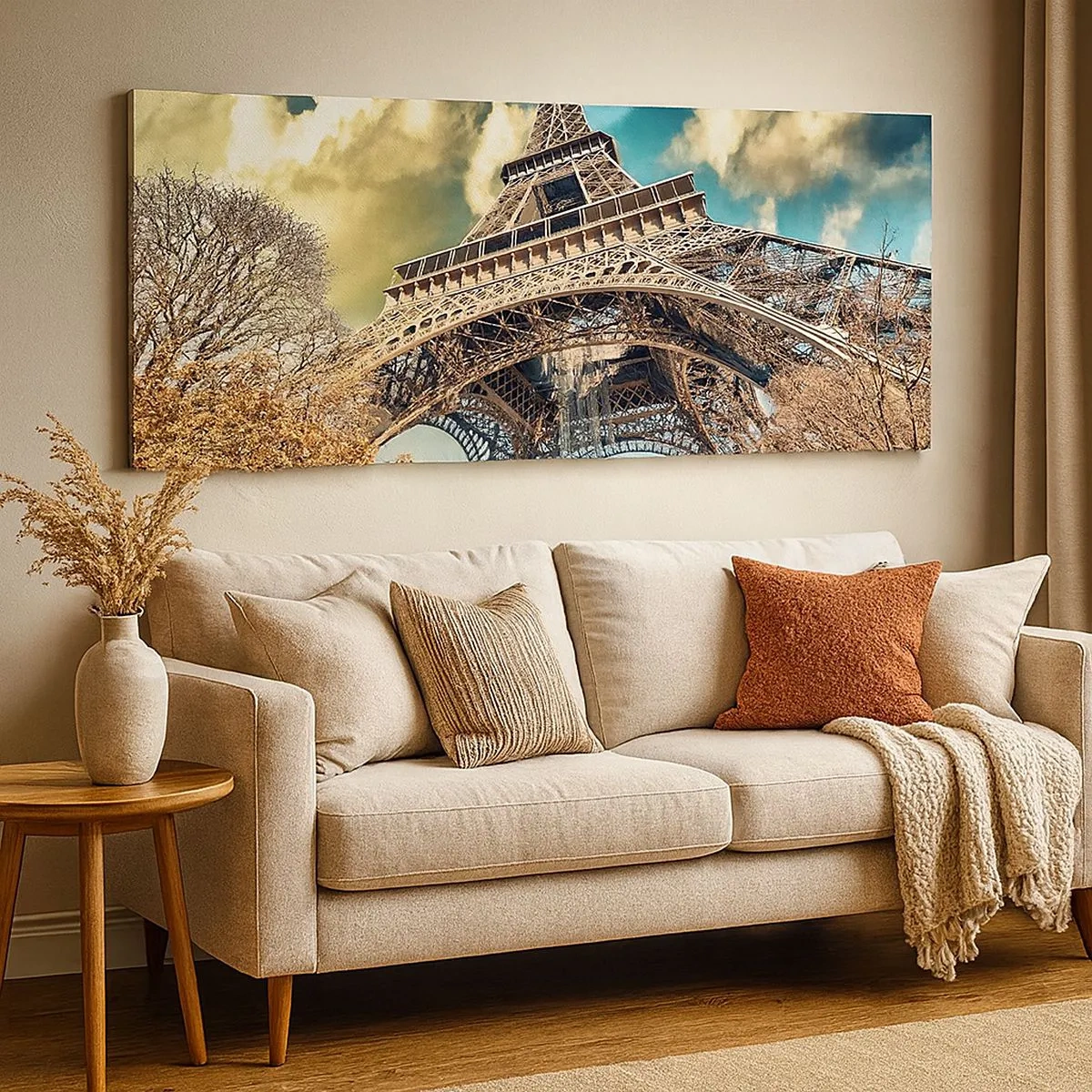 Tablou pe pânză - Și la Paris, în toamna anului .... - 100x40 cm