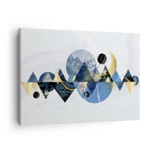 Tablou pe pânză Canvas - Modele geometrice abstracte cu motive montane - 70x50cm - Peisaj geometric - Decorațiune modernă pentru perete pentru living și dormitor ARTTOR