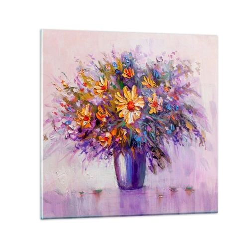 Tablou pe sticlă - Miroase dulce, arată dulce - 30x30 cm