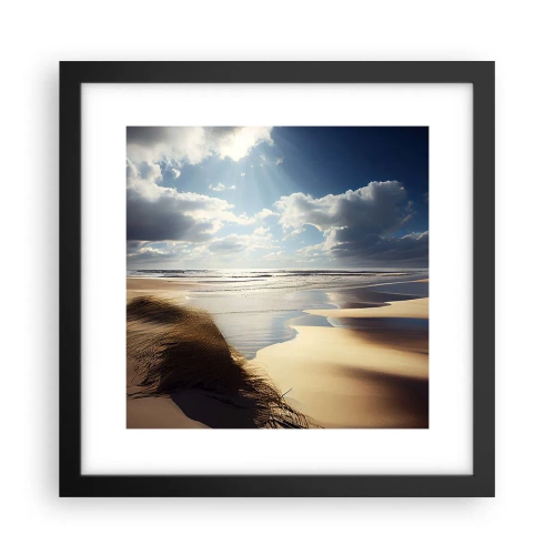Poster în ramă neagră - Plajă sălbatică - 30x30 cm