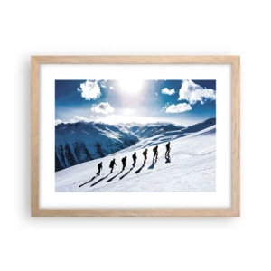 Poster în ramă de stejar deschis - Echipa câștigătoare - 40x30 cm