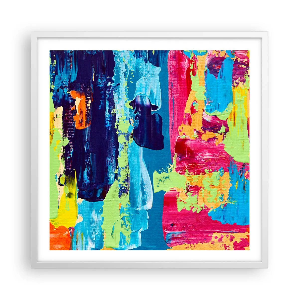 Poster în ramă albă - Viața este frumoasă! - 60x60 cm