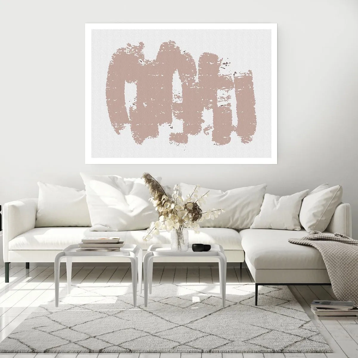 Poster - Abstracție în roz moale - 70x50 cm