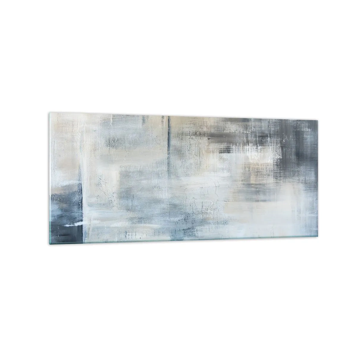 Tablou pe sticlă - În spatele unui voal albastru - 120x50 cm
