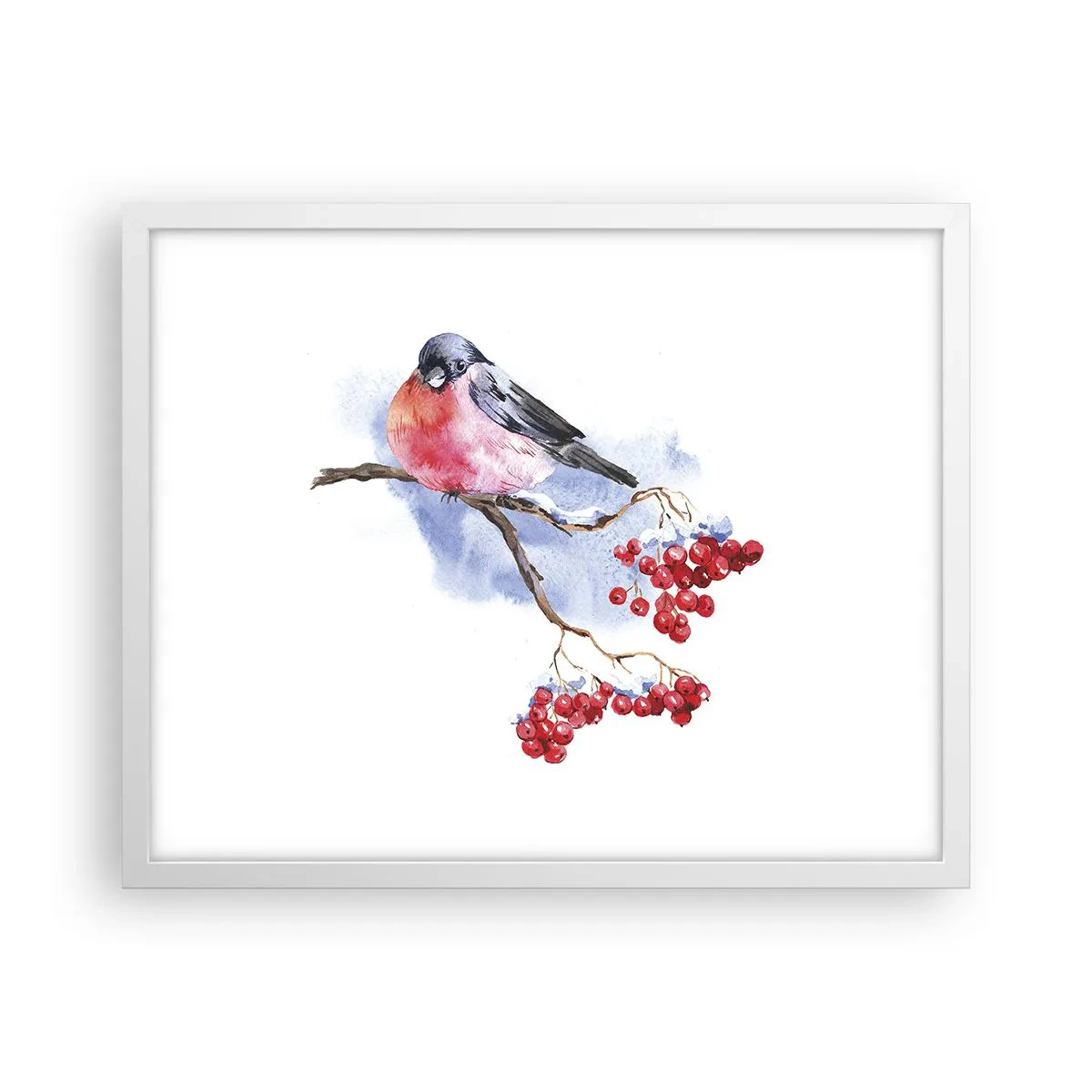 Poster în ramă albă - Iarna în culori - 50x40 cm
