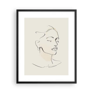 Poster în ramă neagră - Cu o linie sigură - 40x50 cm