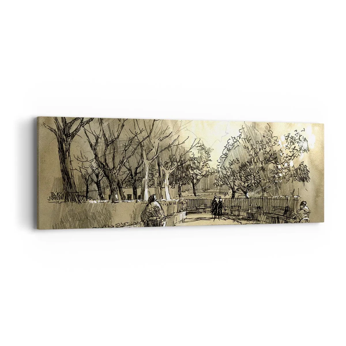 Tablou pe pânză - Un moment reținut cu pene - 90x30 cm