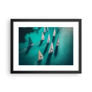 Poster în ramă neagră - Cursa cu vântul - 40x30 cm