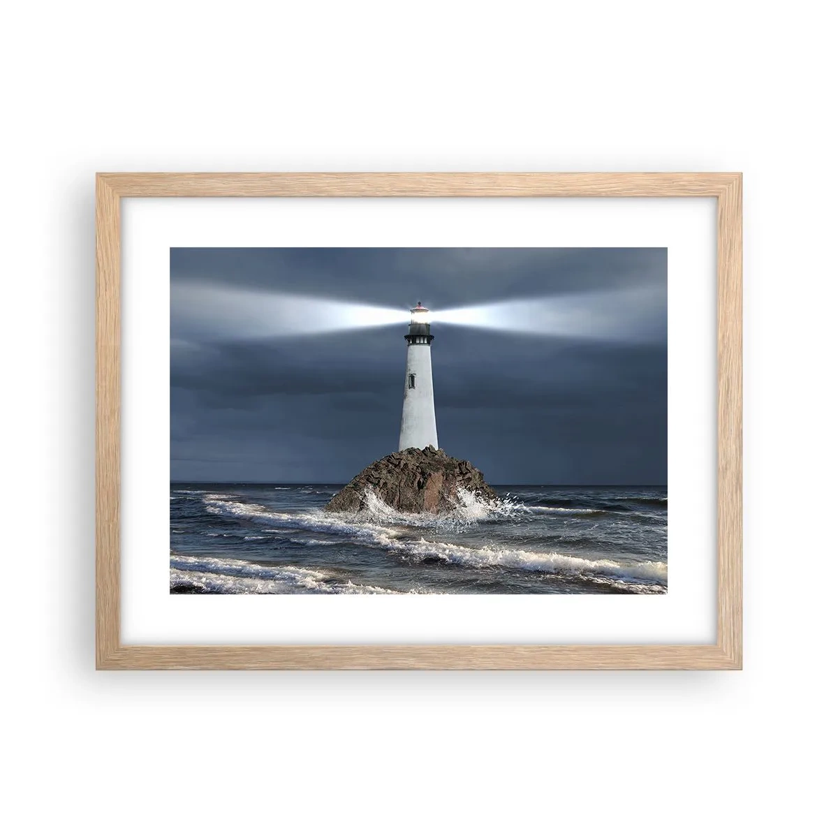 Poster în ramă de stejar deschis - Aici... aici...! - 40x30 cm