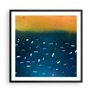 Poster în ramă neagră - Joc de vacanță - 60x60 cm