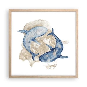 Poster în ramă de stejar deschis - Prietenie sau iubire? - 50x50 cm