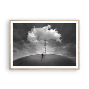 Poster în ramă de stejar deschis - Orice este posibil - 100x70 cm