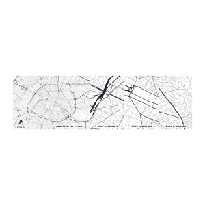 Mostră de Tapet Standard Eco - Floarea Parisului - Oraș, Harta orasului, Paris - 100x30 cm