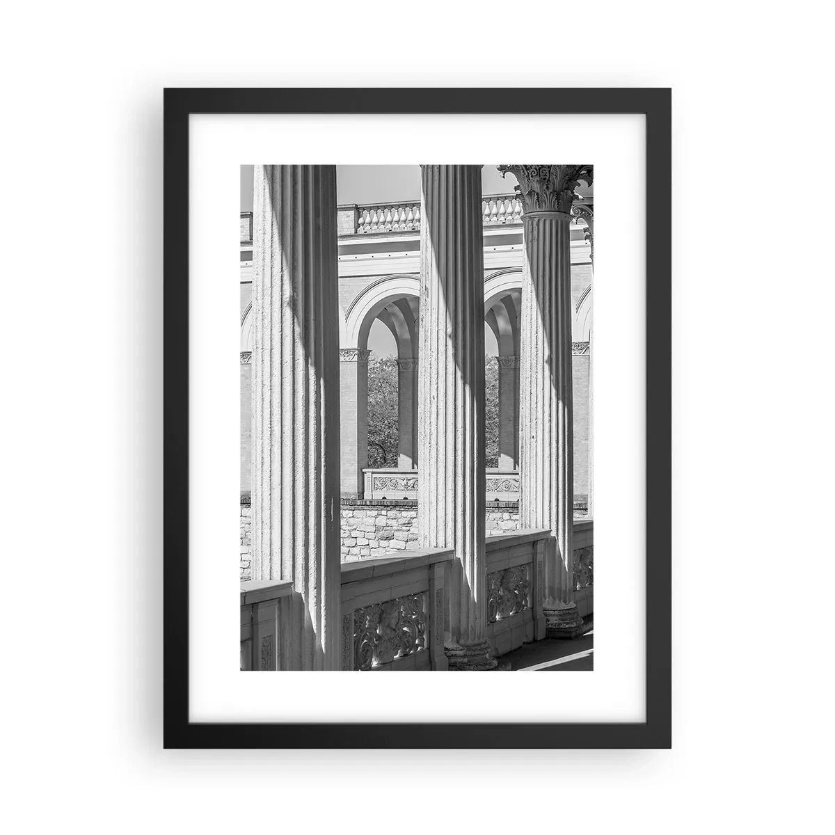 Poster în ramă neagră - Arcadă însorită - 30x40 cm