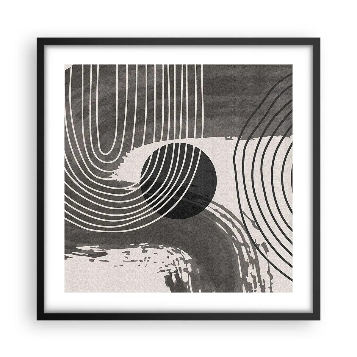Poster în ramă neagră - Ovalul câștigă - 50x50 cm