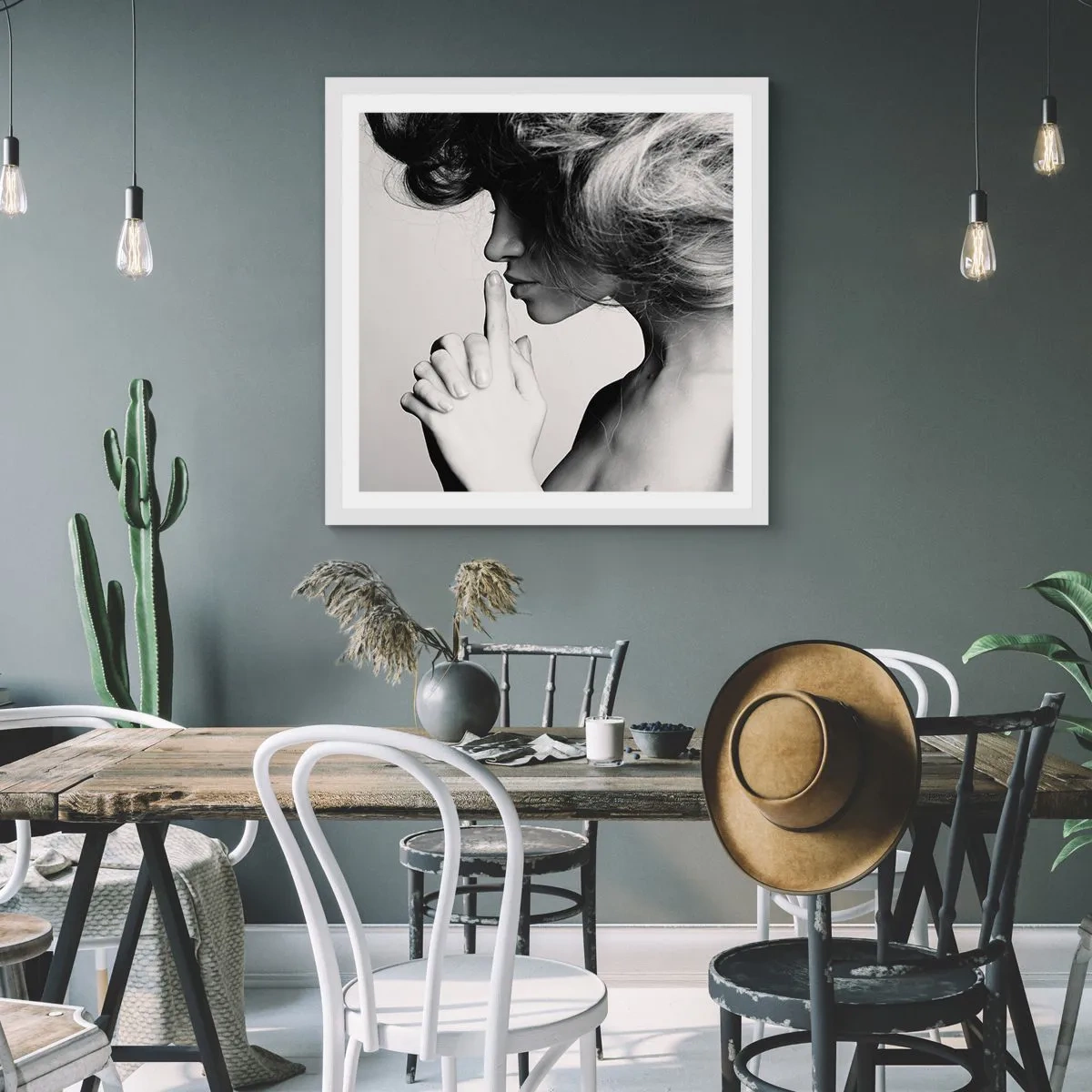 Poster în ramă albă - Ascultă-te pe tine însuți - 50x50 cm