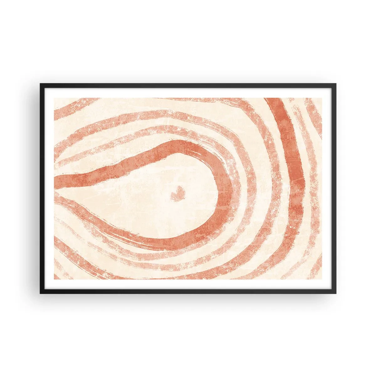 Poster în ramă neagră - Cercuri de corali - compoziție - 100x70 cm