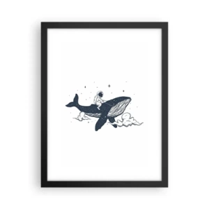 Poster în ramă neagră - Aventura spațială - 30x40 cm