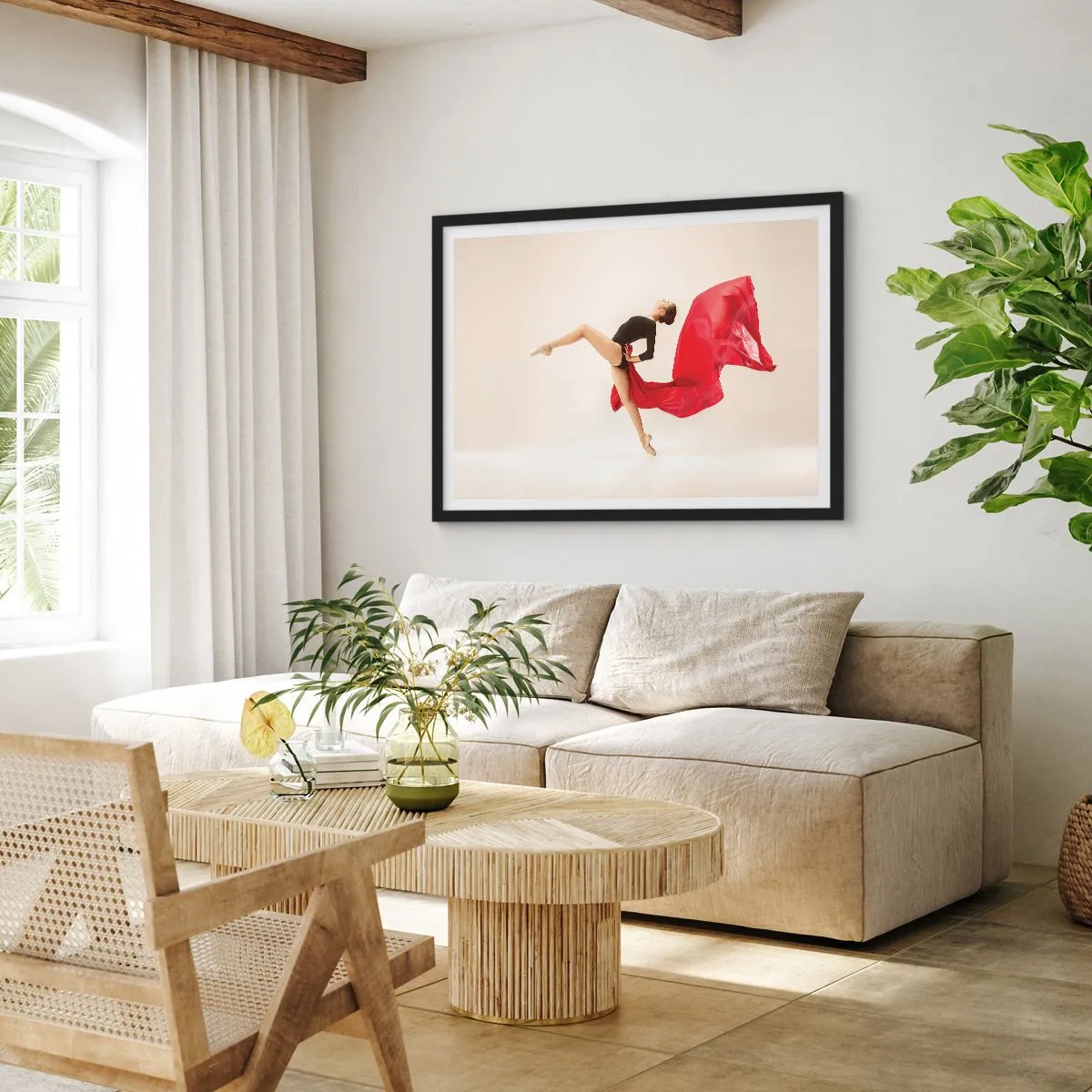 Poster în ramă neagră - Roșu și negru - 70x50 cm