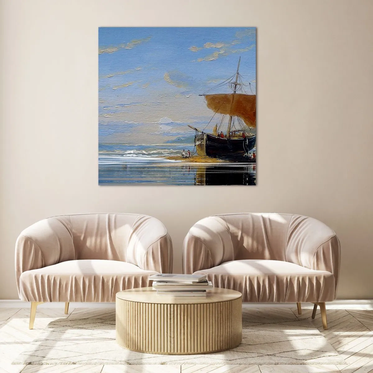 Tablou pe sticlă - Apă, pământ, aer - 60x60 cm