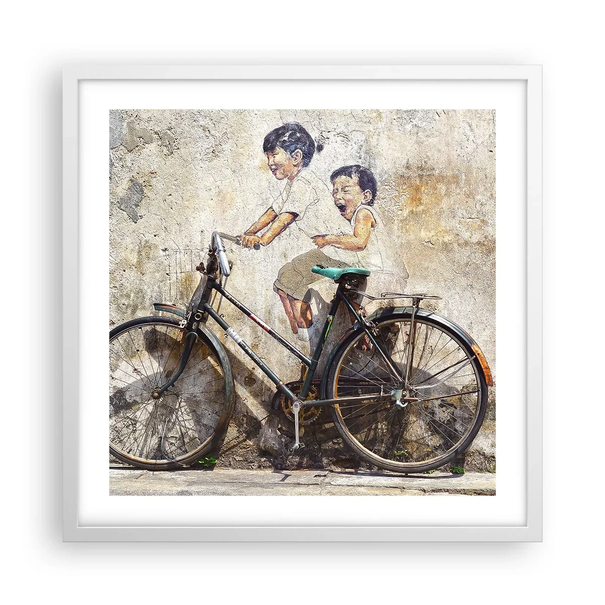 Poster în ramă albă - Adevărat sau fals? - 50x50 cm