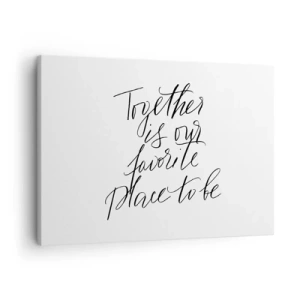 Tablou pe pânză Canvas - Inscripție tipografică într-un stil elegant pe fundal alb - 70x50cm - O simți și tu? - Decorațiune modernă pentru perete pentru living și dormitor ARTTOR