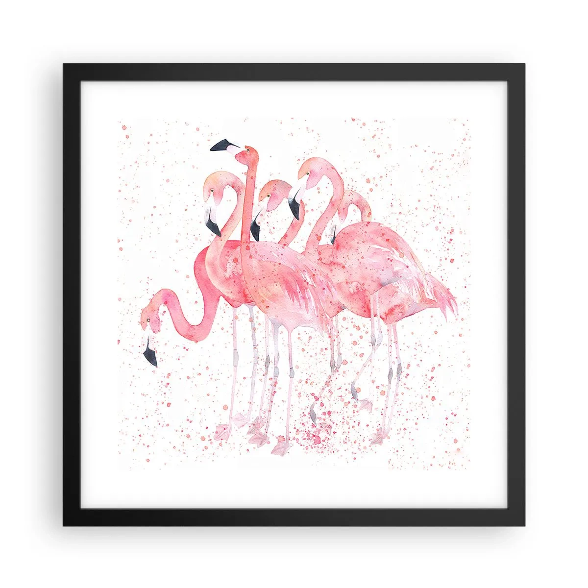 Poster în ramă neagră - Ansamblul roz - 40x40 cm