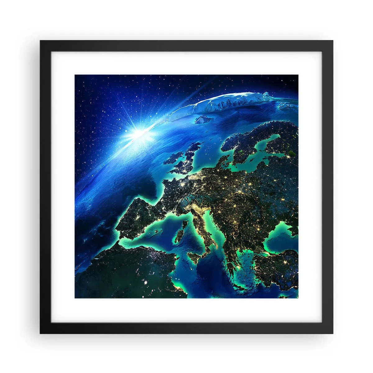 Poster în ramă neagră - O Europă scânteietoare - 40x40 cm