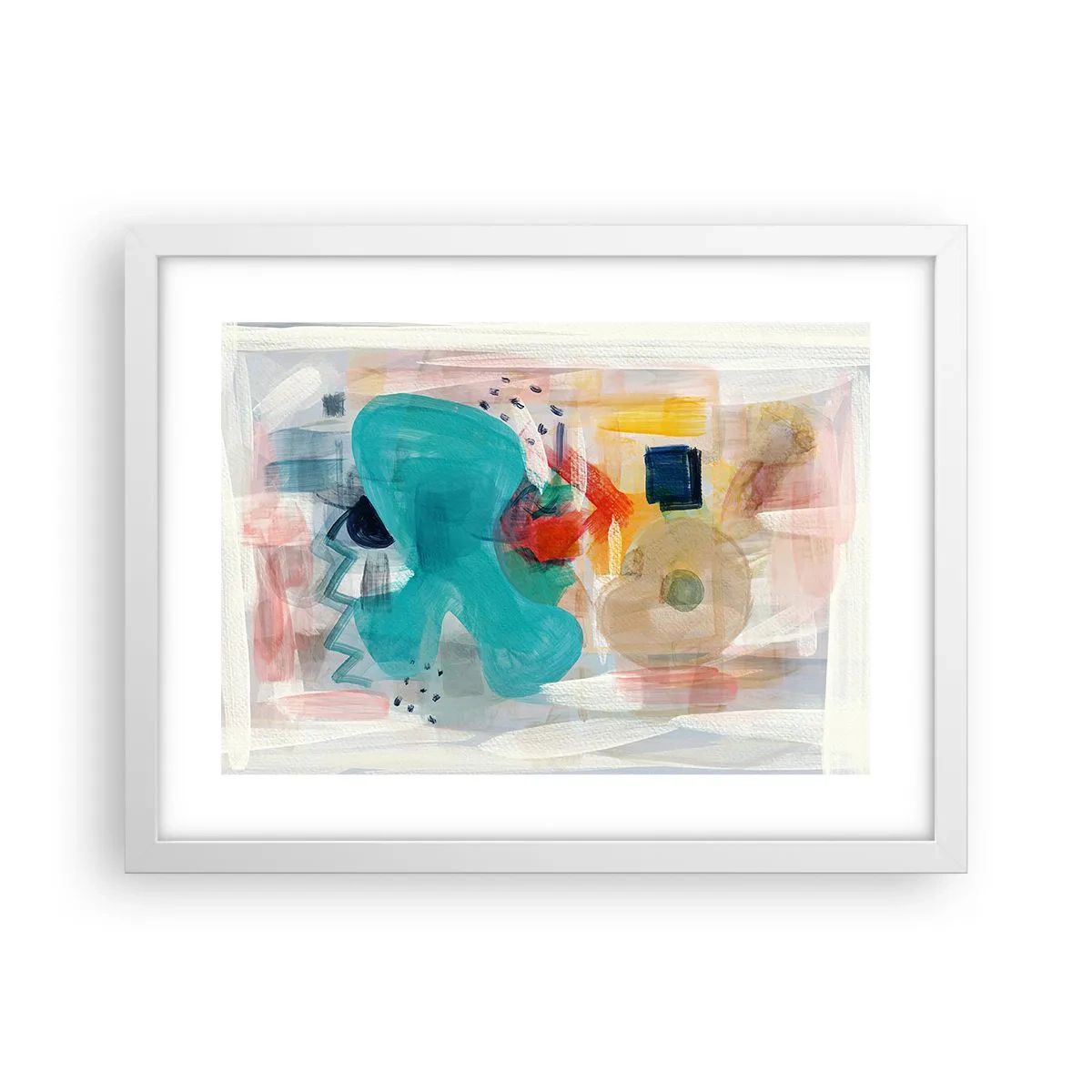 Poster în ramă albă - Joc plin de culoare - 40x30 cm