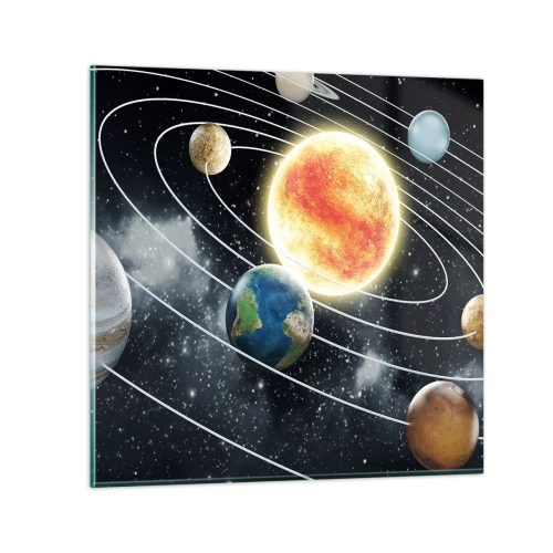 Tablou pe sticlă - Dans cosmic - 30x30 cm