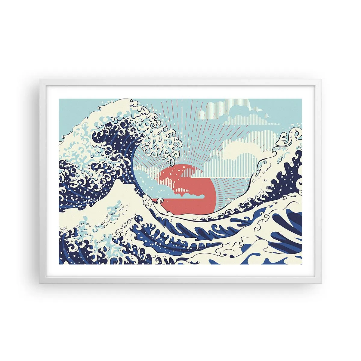 Poster în ramă albă - Din inspirații japoneze - 70x50 cm