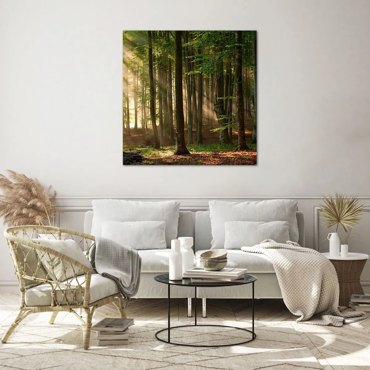 Tablou pe sticlă - Strălucitoare într-o dimineață de primăvară - 60x60 cm