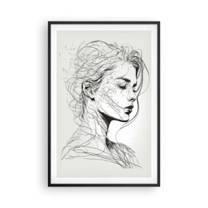 Poster în ramă neagră - Desenată cu linii - 61x91 cm