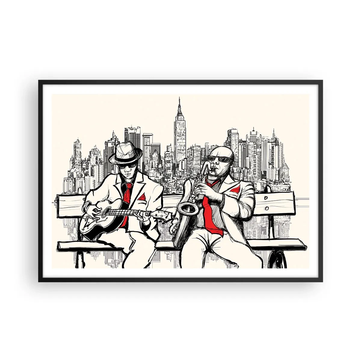 Poster în ramă neagră - Improvizație la New York - 100x70 cm