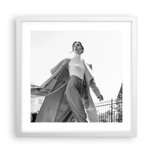 Poster în ramă albă - Vii cu mine? - 40x40 cm