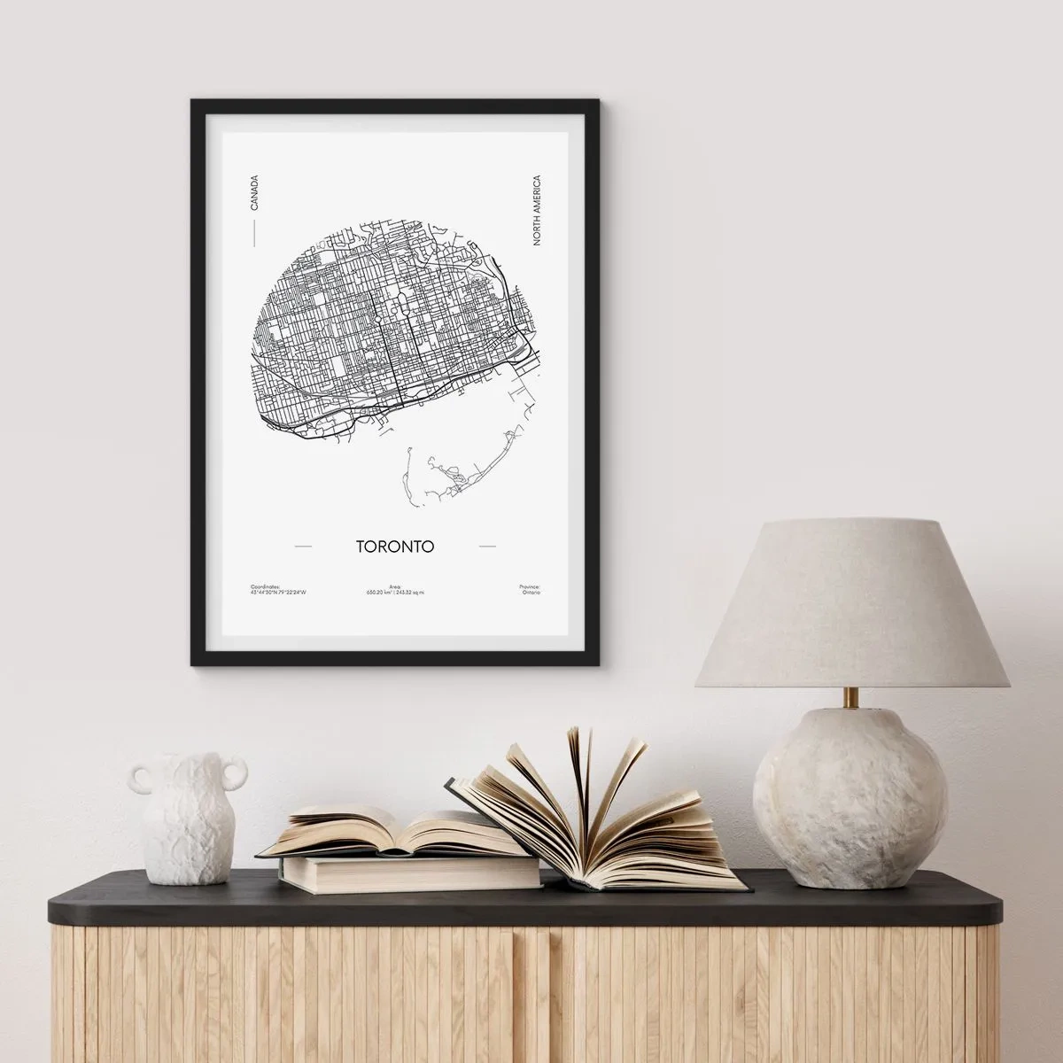 Poster în ramă neagră - Anatomia Toronto - 61x91 cm