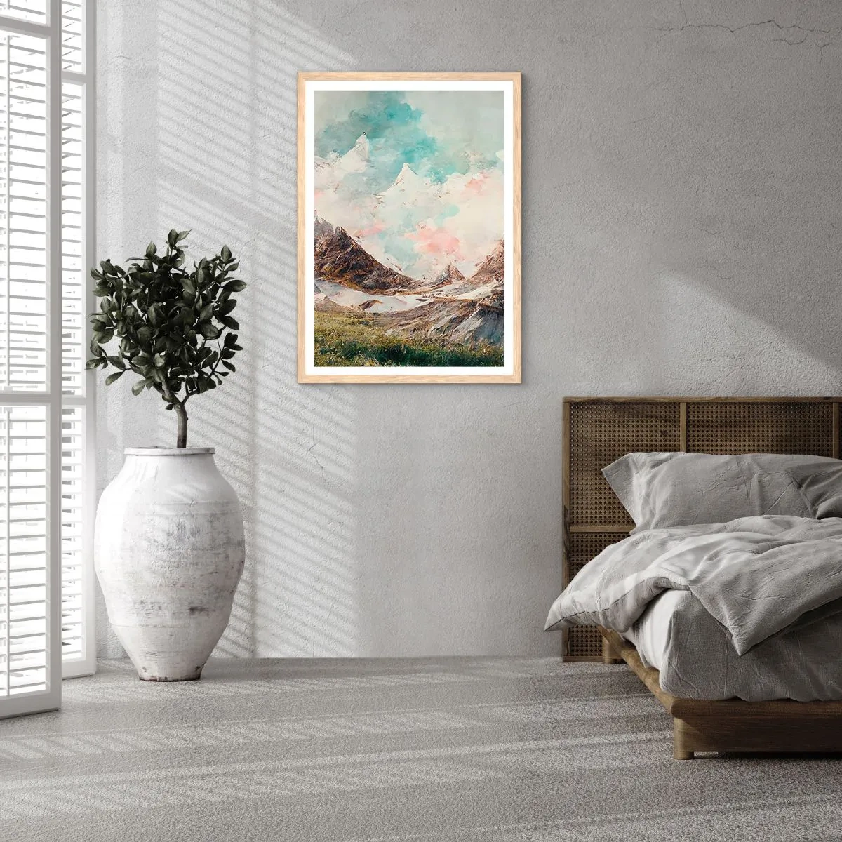 Poster în ramă de stejar deschis - Lame de piatră - 40x50 cm