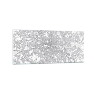 Tablou pe sticlă - Harta labirintului din Londra - 120x50 cm