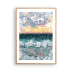 Poster în ramă de stejar deschis - Apă, lumină, aer - 50x70 cm
