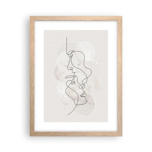 Poster în ramă de stejar deschis - Încurcați într-o îmbrățișare - 30x40 cm