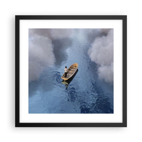 Poster în ramă neagră - Viață - călătorie - necunoscut - 40x40 cm