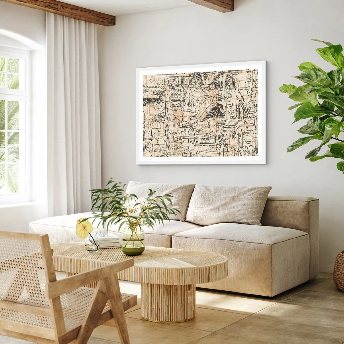 Poster în ramă albă - Așteaptă să fie descifrat - 50x40 cm